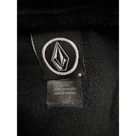Volcom Hoodie‎ Mens Small Black Red Stone Logo Pullover Sweatshirt Skate Surf - Picture 4 of 9